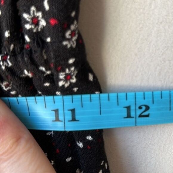 Bleuh Ciel Floral Black Maxi Elastic Waist Dress - Picture 7 of 8